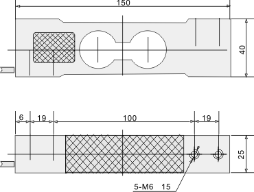 Two Hole Load Cell - dimensions
