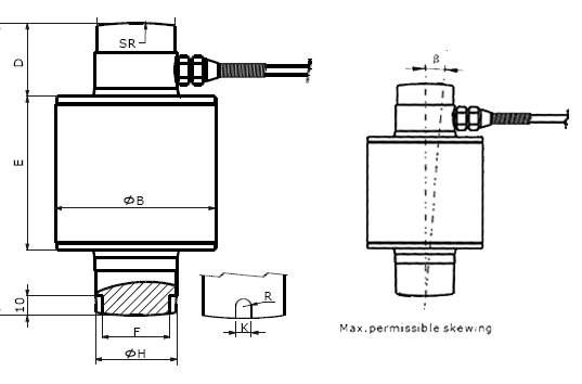 Compression Load Cell - Dimentions