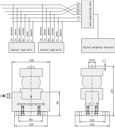 Weighbridge Load Cell- Dimentions