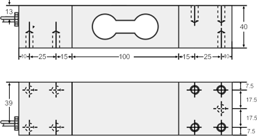 bending beam load cell -dimensions